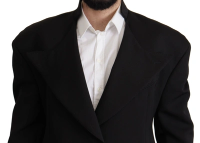 Dolce & Gabbana Striped Single-breasted Blazer In Black