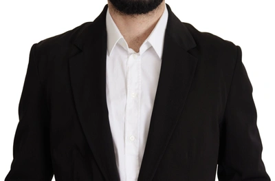Shop Dolce & Gabbana Elegant Virgin Wool Single Breasted Men's Jacket In Black