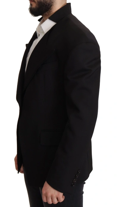 Dolce & Gabbana Striped Single-breasted Blazer In Black