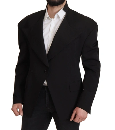 Dolce & Gabbana Striped Single-breasted Blazer In Black
