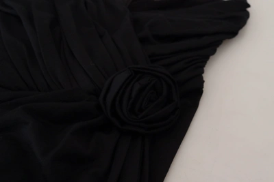 Shop Dolce & Gabbana Elegant Black Sheath Wrap Wool Women's Dress