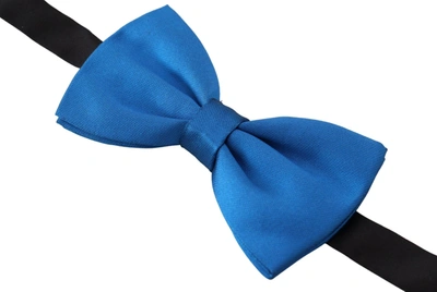 Shop Dolce & Gabbana Elegant Sapphire Silk Bow Men's Tie In Blue