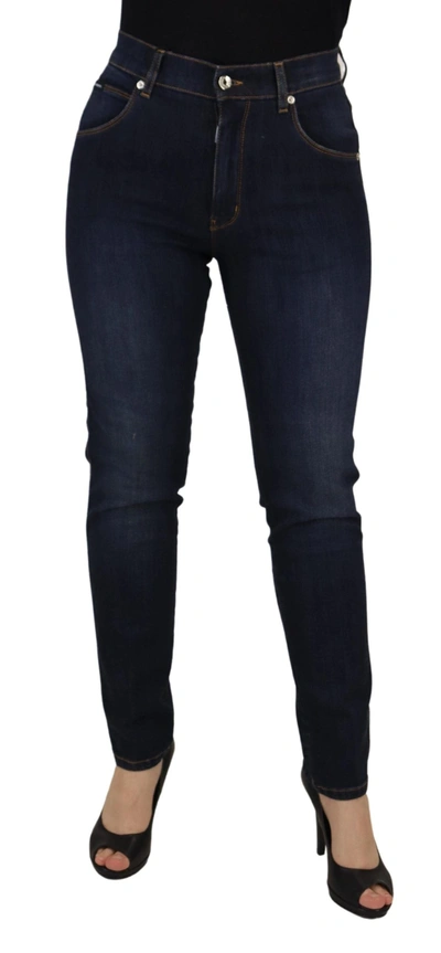 Shop Dolce & Gabbana Elevate Your Denim Game With High Waist Skinny Women's Jeans In Blue