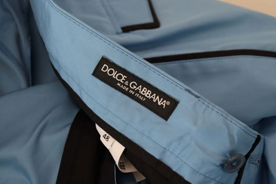 Shop Dolce & Gabbana Elegant Slim Fit Chinos - Indulge In Italian Men's Luxury In Blue