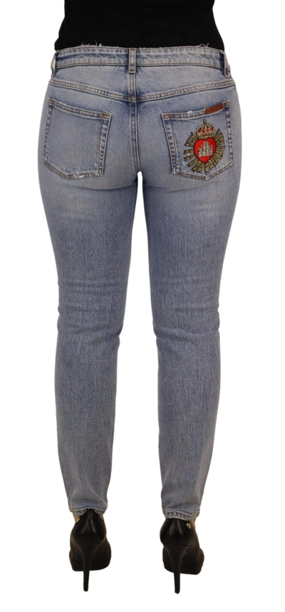 Shop Dolce & Gabbana Elegant Skinny Fit Denim For Sophisticated Women's Style In Blue