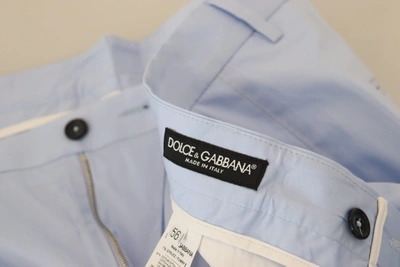 Shop Dolce & Gabbana Elegant Slim Fit Chinos In Light Men's Blue