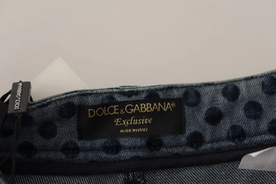 Shop Dolce & Gabbana Blue Floral High Waist Skinny Denim Women's Jeans
