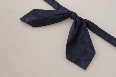 Shop Dolce & Gabbana Elegant Silk Blue Floral Bow Men's Tie