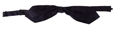 Dolce & Gabbana Elegant Blue Geometric Silk Bow Tie In Blue