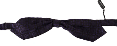 Dolce & Gabbana Elegant Blue Geometric Silk Bow Tie In Blue