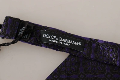 Dolce & Gabbana Elegant Blue Geometric Silk Bow Tie In Blue