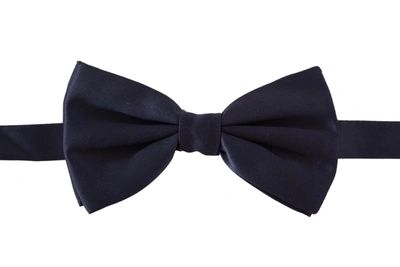 Shop Dolce & Gabbana Elegant Sapphire Silk Bow Men's Tie In Blue