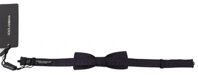Shop Dolce & Gabbana Elegant Silk Patterned Bow Men's Tie In Blue