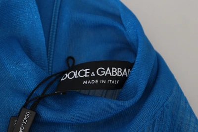 Shop Dolce & Gabbana Elegant Blue Mesh Blouse Women's Top
