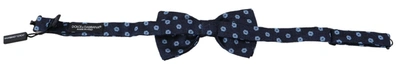 Shop Dolce & Gabbana Elegant Blue Patterned Silk Bow Men's Tie