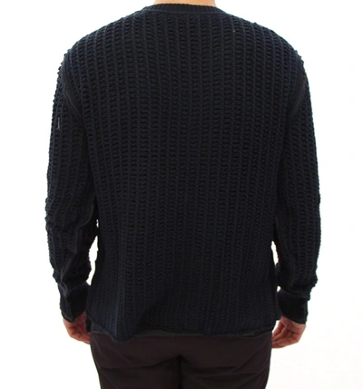 Dolce & Gabbana Blue Runway Netz Pullover Netted Sweater In Blue