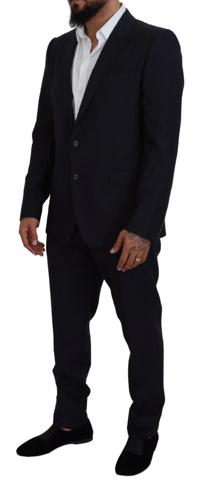 Dolce & Gabbana Blue Martini Single Breasted 2 Piece Suit In Blue