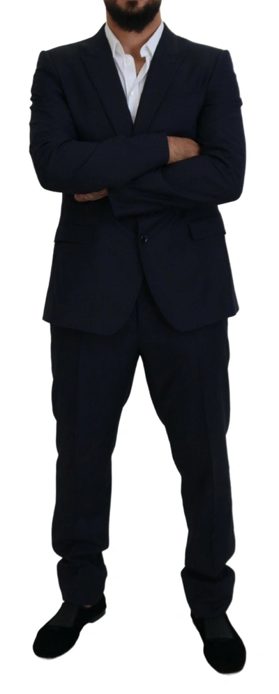 Dolce & Gabbana Blue Martini Single Breasted 2 Piece Suit In Blue