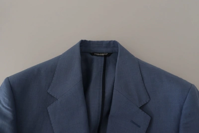 Shop Dolce & Gabbana Elegant Single Breasted Linen Men's Jacket In Blue