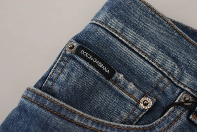 Dolce & Gabbana Blue Wash Cotton Stretch Skinny Denim Jeans In Blue