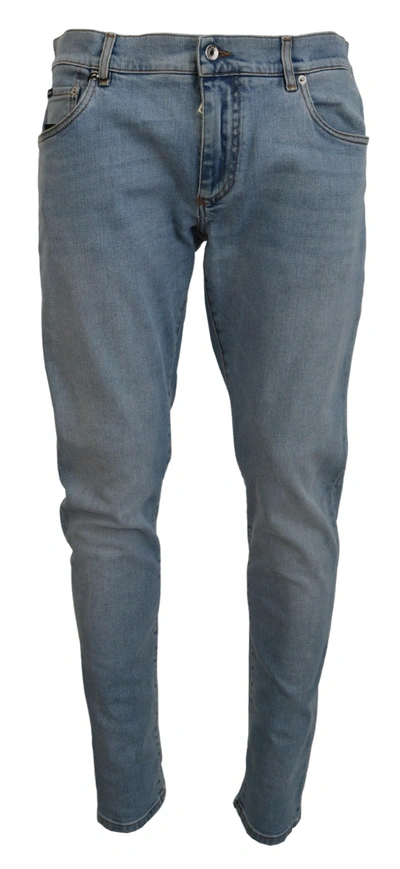 Shop Dolce & Gabbana Elegant Slim Fit Light Blue Denim Men's Pants