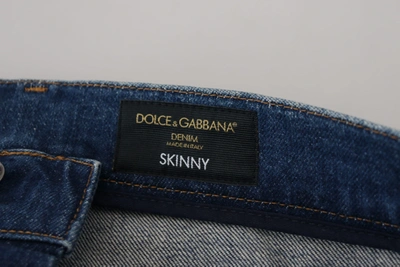 Dolce & Gabbana Blue Wash Cotton Stretch Skinny Denim Jeans In Blue
