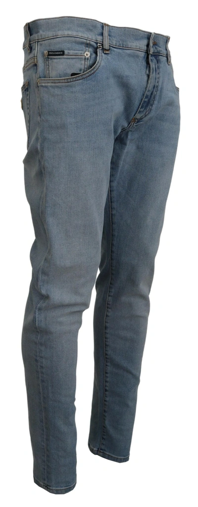 Dolce & Gabbana Elegant Slim Fit Light Blue Denim Pants In Blue