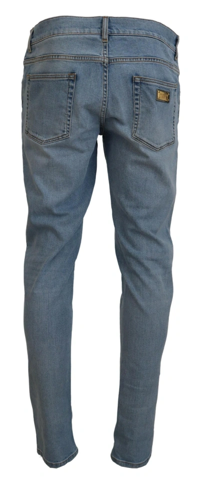 Shop Dolce & Gabbana Elegant Slim Fit Light Blue Denim Men's Pants