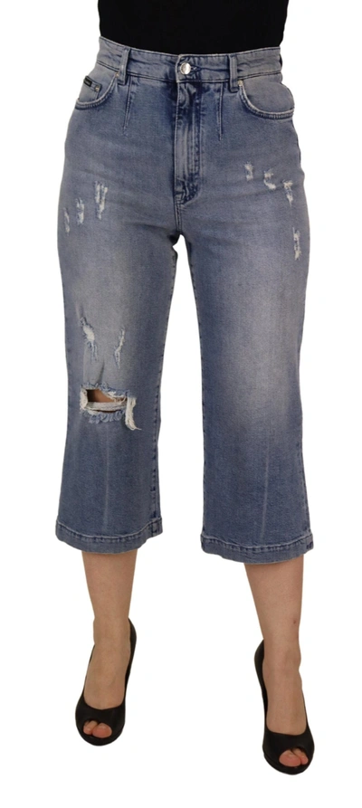 Shop Dolce & Gabbana High Waist Skinny Denim Jeans - Women's Blue