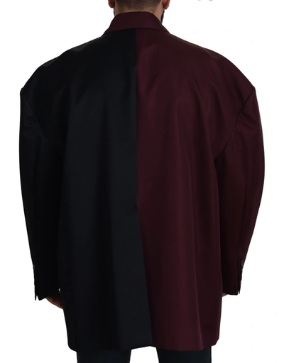 Dolce & Gabbana Bordeaux Polyester Double Breasted Jacket In Bordeaux