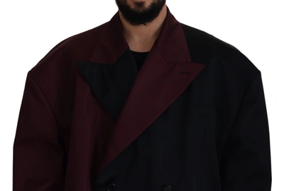 Shop Dolce & Gabbana Elegant Bordeaux Double-breasted Men's Jacket