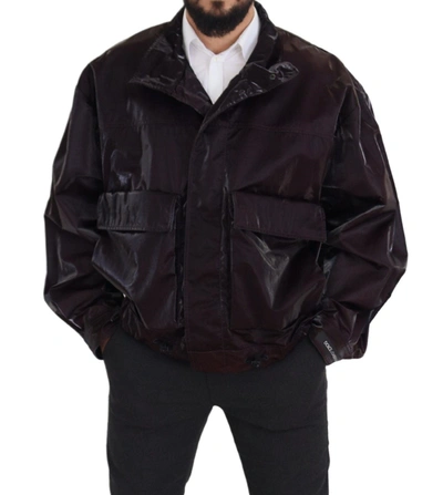 Shop Dolce & Gabbana Elegant Bordeaux Collared Men's Jacket