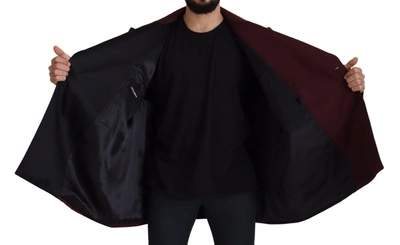 Dolce & Gabbana Bordeaux Polyester Double Breasted Jacket In Bordeaux
