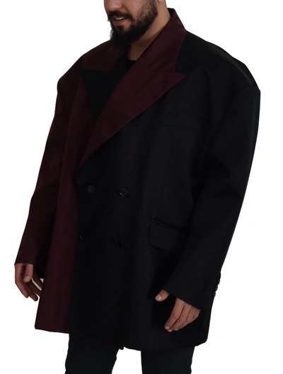 Dolce & Gabbana Bordeaux Polyester Double Breasted Jacket In Bordeaux