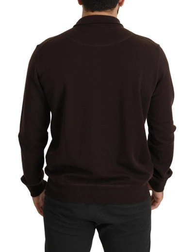 Shop Dolce & Gabbana Elegant Cashmere Zippered Pullover Men's Sweater In Brown