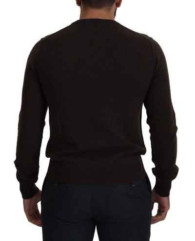 Shop Dolce & Gabbana Elegant Cashmere Crew Neck Men's Sweater In Brown