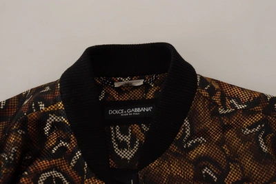 Dolce & Gabbana Brown Feather Full Zip Blouson Jacket In Brown