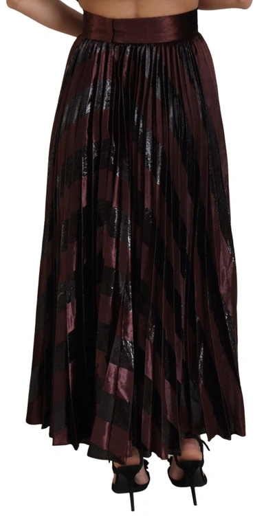 Dolce & Gabbana Brown Polyester High Waist A-line Maxi Skirt In Brown