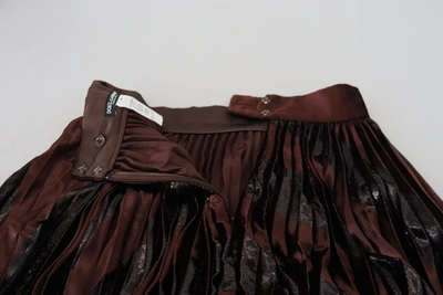 Dolce & Gabbana Brown Polyester High Waist A-line Maxi Skirt In Brown