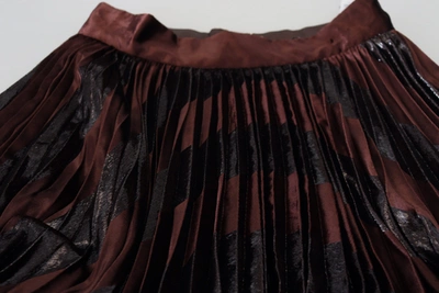 Dolce & Gabbana Brown Polyester High Waist A-line Maxi Skirt In Brown