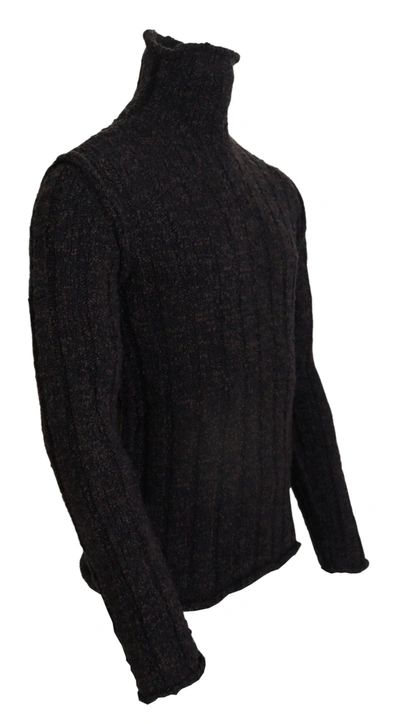 Dolce & Gabbana Brown Wool Knit Turtleneck Pullover Sweater In Brown