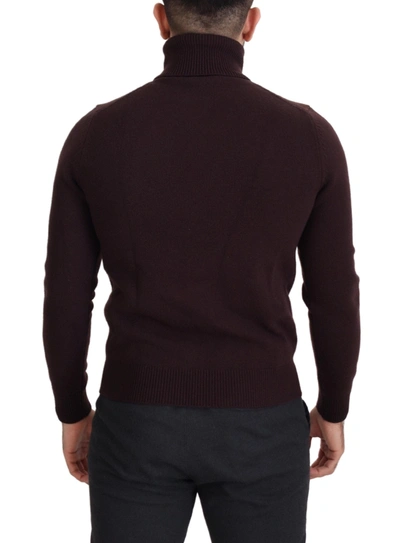 Shop Dolce & Gabbana Elegant Turtleneck Wool Pullover Men's Sweater In Brown