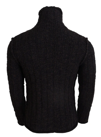 Dolce & Gabbana Brown Wool Knit Turtleneck Pullover Sweater In Brown