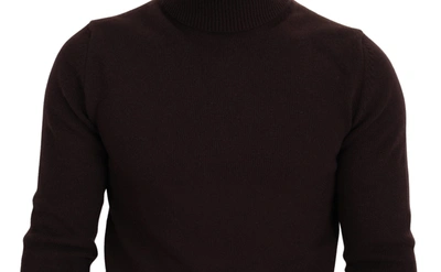 Shop Dolce & Gabbana Elegant Turtleneck Wool Pullover Men's Sweater In Brown