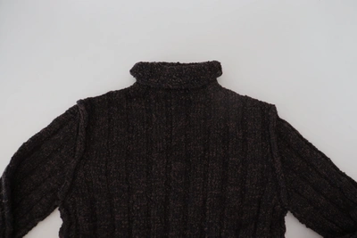 Dolce & Gabbana Brown Wool Knit Turtleneck Pullover Sweater In Brown