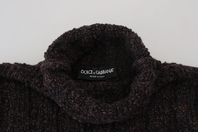 Shop Dolce & Gabbana Elegant Turtleneck Wool-blend Men's Sweater In Brown