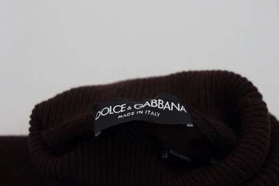 Dolce & Gabbana Green Cashmere Crewneck Pullover Sweater In Brown