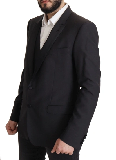 Dolce & Gabbana Dark Blue Single Breasted Martini Blazer In Blue