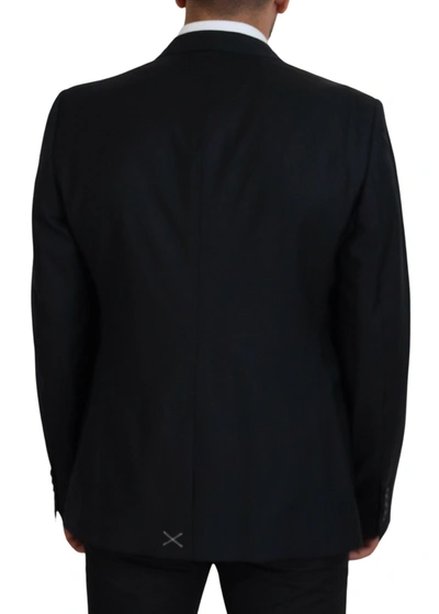 Dolce & Gabbana Black Slim Fit Coat Jacket Martini Blazer In Blue