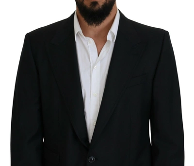 Dolce & Gabbana Black Slim Fit Coat Jacket Martini Blazer In Blue